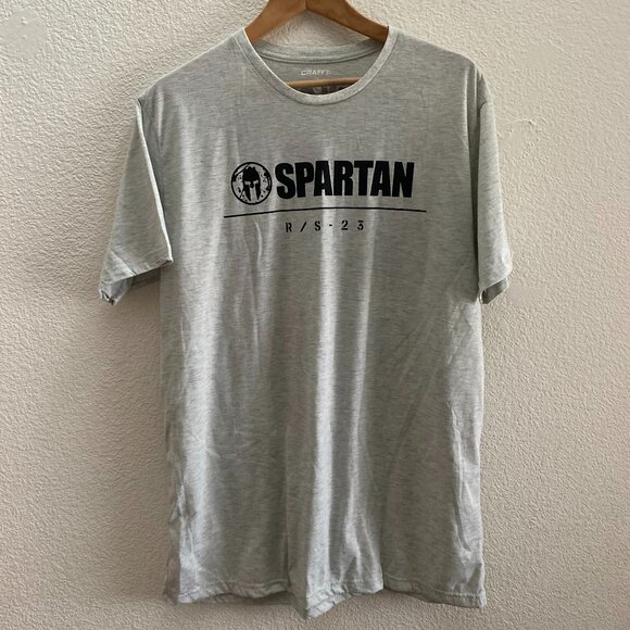 Spartan 2023 Season Pass Gear T-Shirt Light Gray Short Sleeve Craft XL - Picture 2 of 3